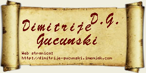 Dimitrije Gucunski vizit kartica